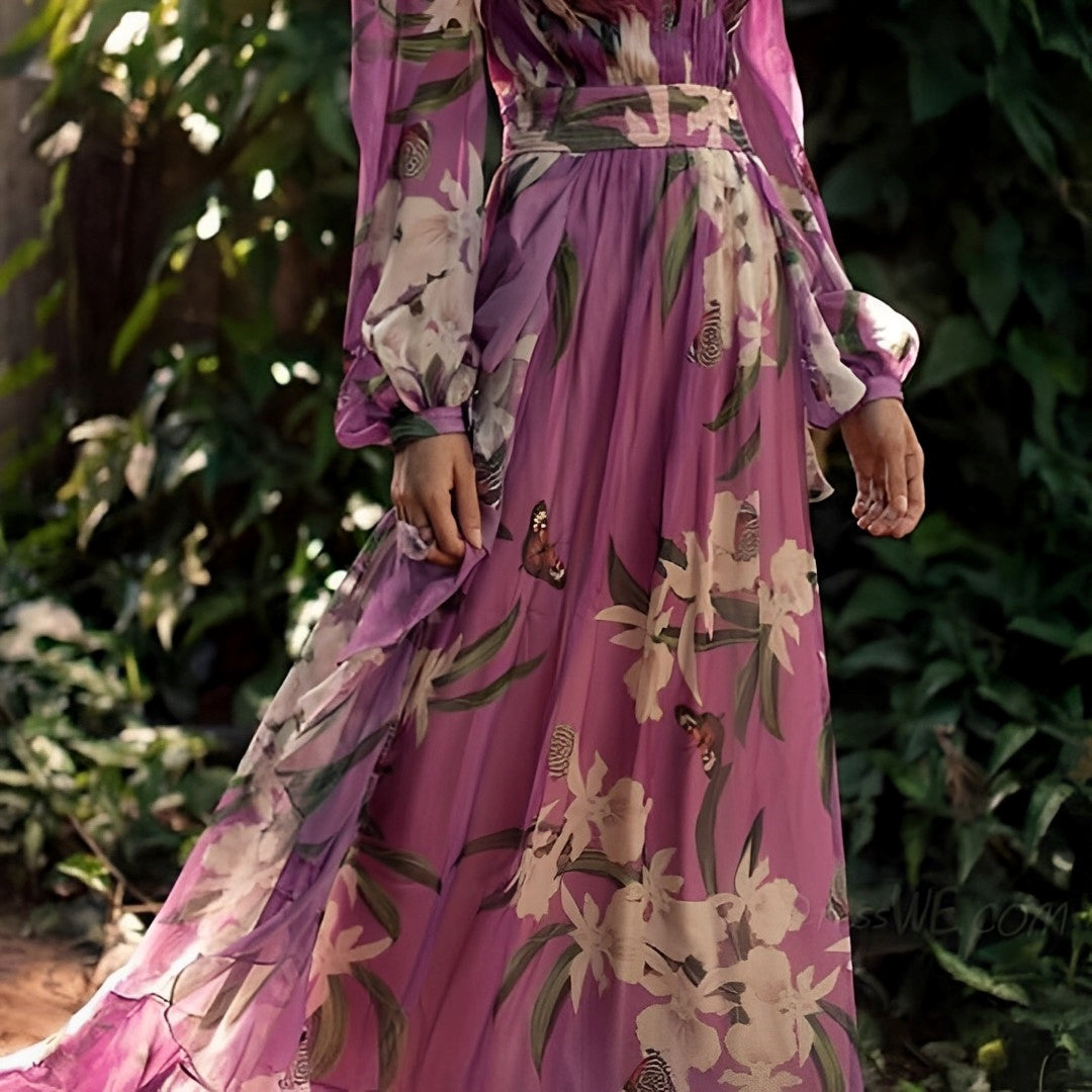 Floral Chiffon Elegant Dress