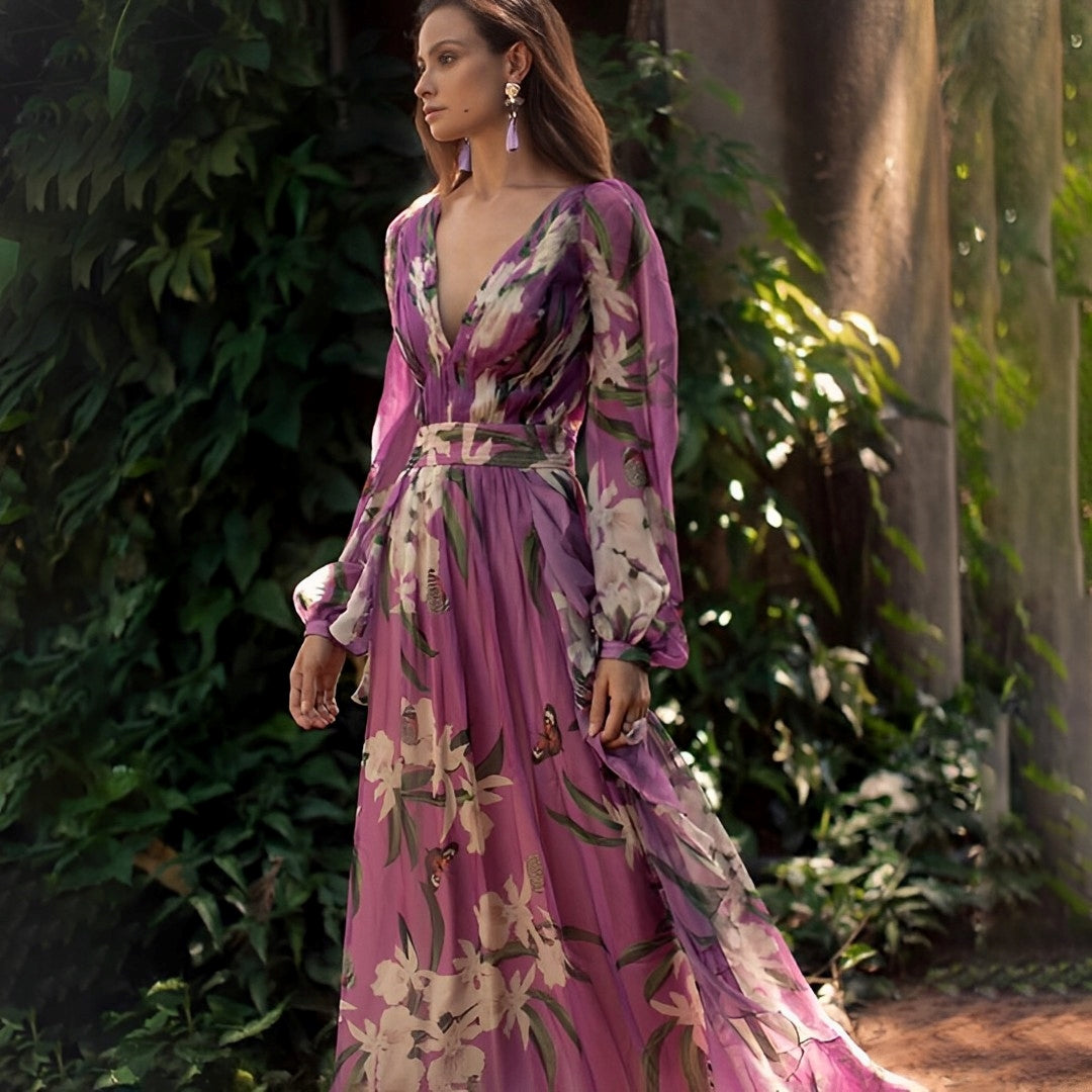 Floral Chiffon Elegant Dress