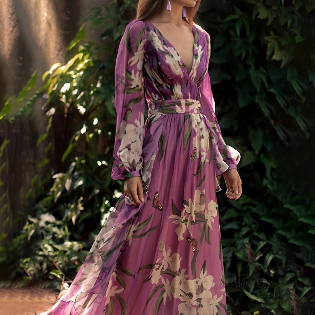 Floral Chiffon Elegant Dress